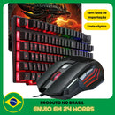 Kit Teclado Semi-mecânico + Mouse Gamer 3200 Dpi + Mouse Pad