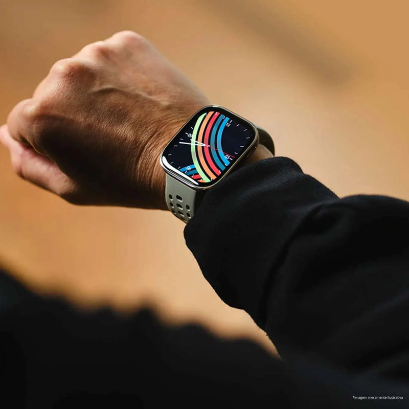 Smartwatch Amazfit Bip 6 – tela AMOLED de 1,97 polegadas, com GPS, compatível com 5 sistemas, Bluetooth 5.2, bateria com duração de 26 dias e resistência à água 5ATM.