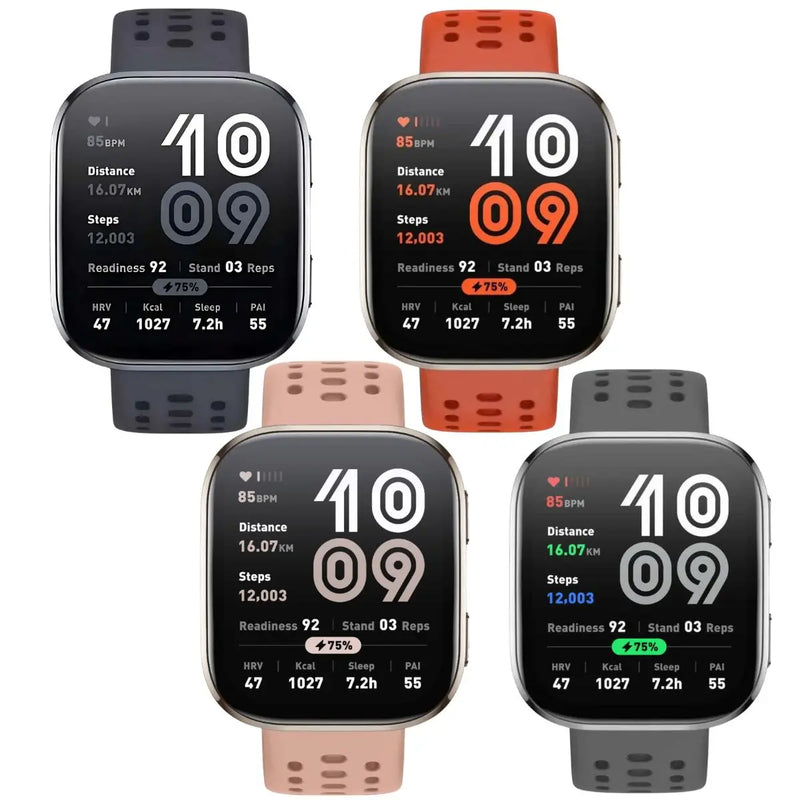 Smartwatch Amazfit Bip 6 – tela AMOLED de 1,97 polegadas, com GPS, compatível com 5 sistemas, Bluetooth 5.2, bateria com duração de 26 dias e resistência à água 5ATM.