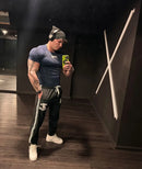 Camiseta masculina de manga curta – modelo 2025 para primavera e outono, estilo fitness, de secagem rápida, respirável, elástica e com ajuste justo ao corpo.