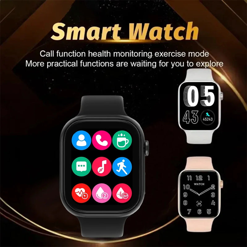 Novo smartwatch 2025 – compatível com Android e iOS, tela de 1,73 polegadas, chamada via Bluetooth, monitoramento de oxigênio no sangue e pressão arterial, ideal para homens e mulheres.