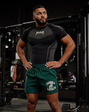 Camiseta masculina de manga curta – modelo 2025 para primavera e outono, estilo fitness, de secagem rápida, respirável, elástica e com ajuste justo ao corpo.