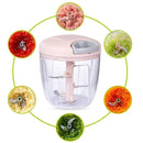Picador Manual de Alho 500/900 ml — Cortador e Triturador de Legumes, Frutas e Carnes, Fatiador Giratório de Cozinha, Moedor e Triturador de Alimentos Multifuncional.