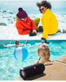 Caixa de som JBL Flip 5 Bluetooth – modelo Flip5 Mini, portátil, à prova d’água, sem fio, com graves potentes, som estéreo, ideal para música, viagens, festas e uso ao ar livre.