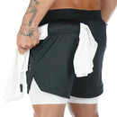 Shorts camuflados masculinos para corrida – modelo 2 em 1, de secagem rápida, ideal para treino, academia, fitness e corrida, perfeitos para o verão.