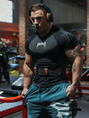 Camiseta masculina de manga curta – modelo 2025 para primavera e outono, estilo fitness, de secagem rápida, respirável, elástica e com ajuste justo ao corpo.