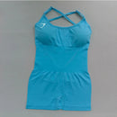 Body feminino Shark sem costura para yoga – modelo sexy com controle de abdômen, costas em tela sem fechamento, tiras finas, ideal para pilates, dança e exercícios.