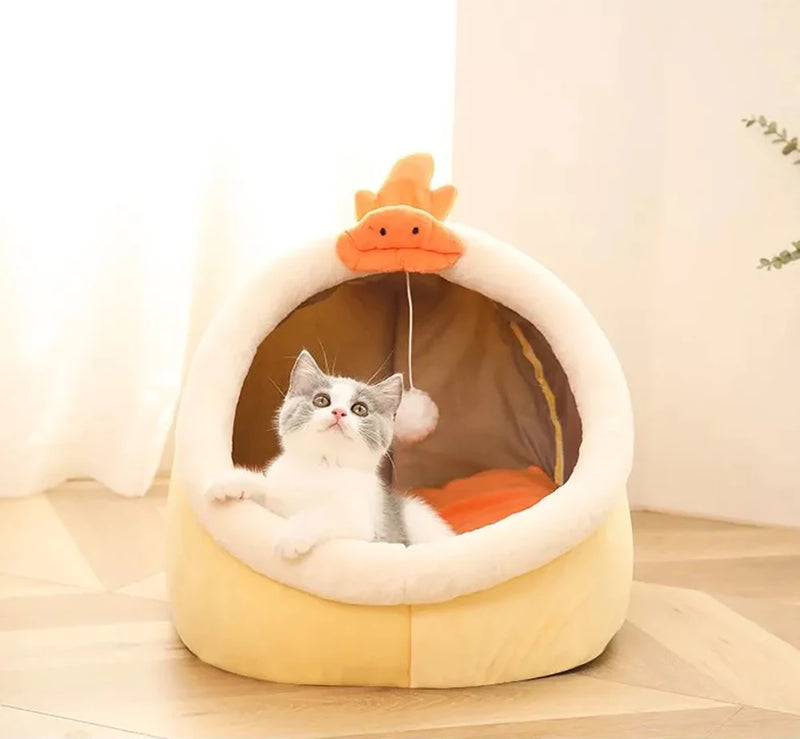 Cama de Gato Sono Profundo – Cama de Pet com Desenho Animado, Dobrável, Removível e Lavável | Cama de Dormir para Animais de Estimação, Tapete e Toca para Gatos ou Cães Pequenos